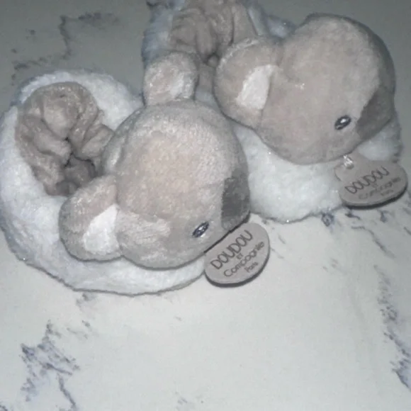 Doudou Et Campagnie Paris Koala Baby Booties Slippers Soft Fur Crib Shoes 0-6mo - Picture 2 of 9